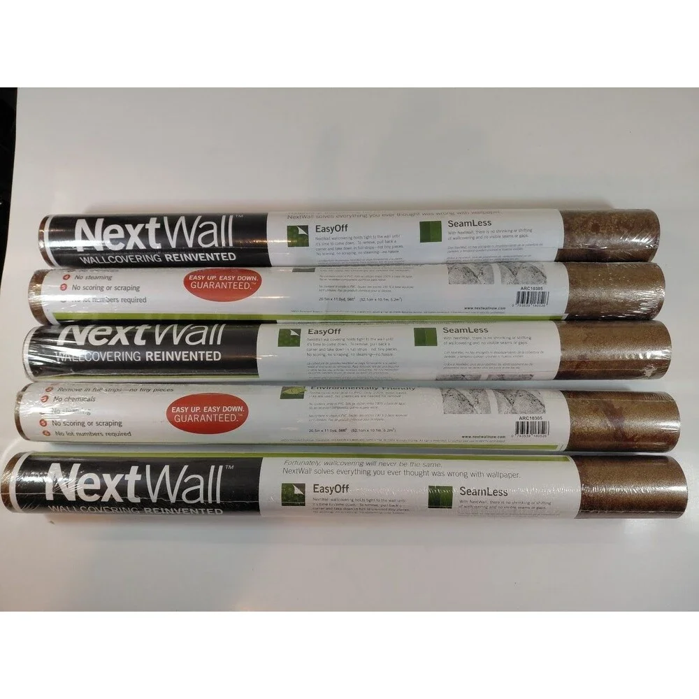 NextWall EasyOff Seamless Pre-pasted Wallpaper Roll Brown Gold Crackle ARC10305